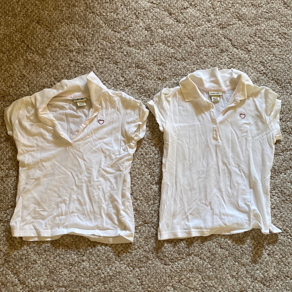 Set of 2 Cherokee Short Sleeve Collar Shirts